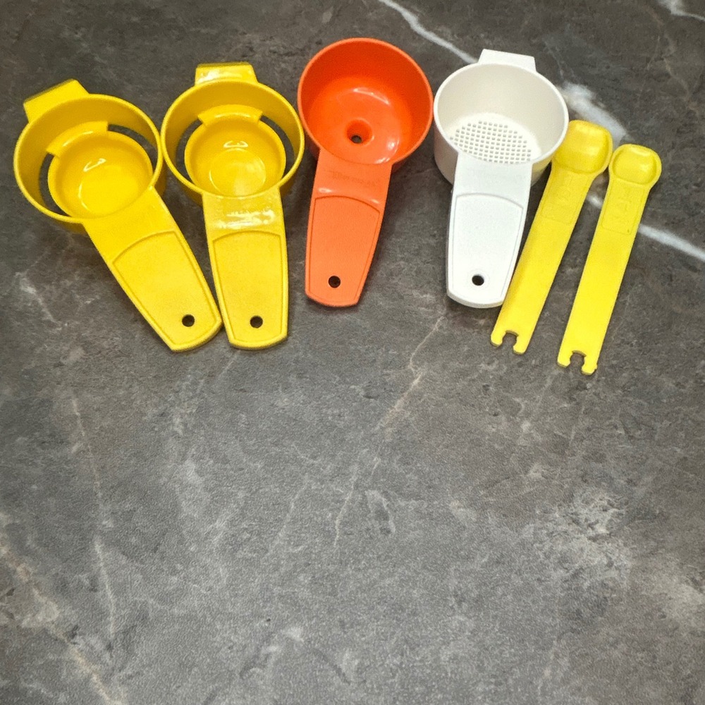 Vintage Tupperware Kitchen Utensil Lot Egg Separators Funnel Strainer Spoons